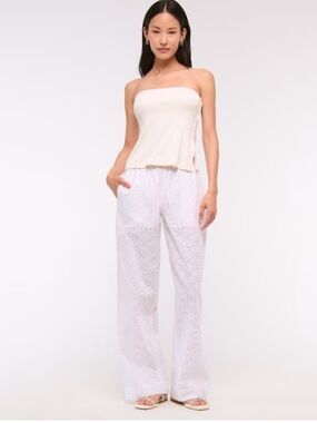 NWT Eyelet Wide-Leg Pants